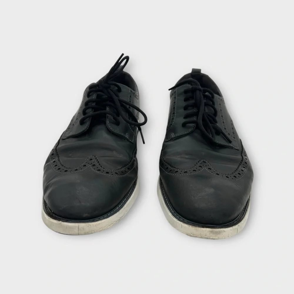 Cole Haan Black Oxford Dress Shoes with White Sole Mens Size 13 Fair Condition‎